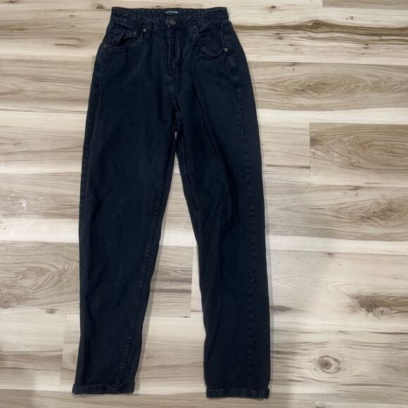 Prettylittlething Black Straight Leg Jeans Women’s 10 - Picture 1 of 3